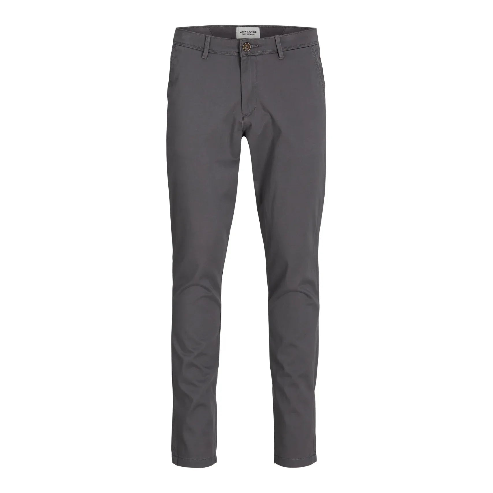 Jack & Jones Men's Slim Fit Low-Rise Dark Grey Chino Pants - Stretch Cotton Blend - Gomix Brands Outlet